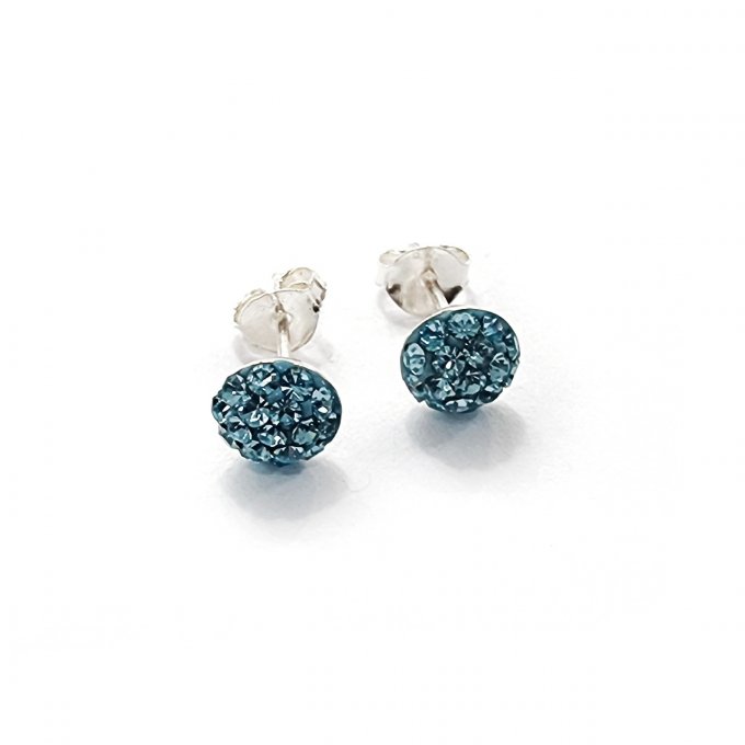 boucles cristaux turquoise