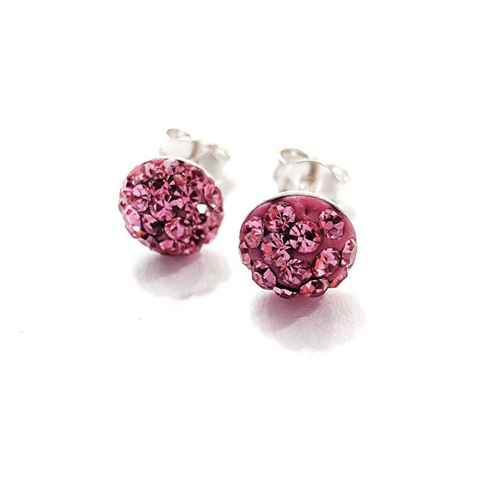 boucles cristaux rose 