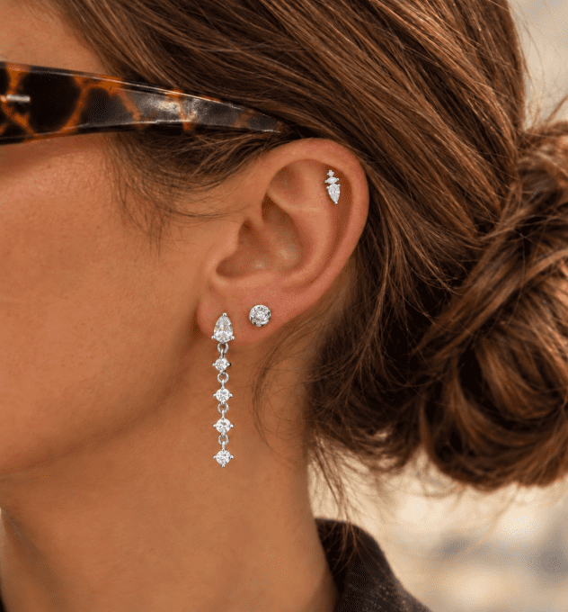 Boucles d’oreilles argent rivière scintillante 