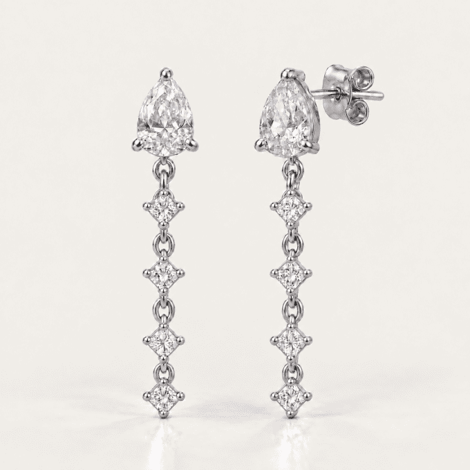 Boucles d’oreilles argent rivière scintillante 