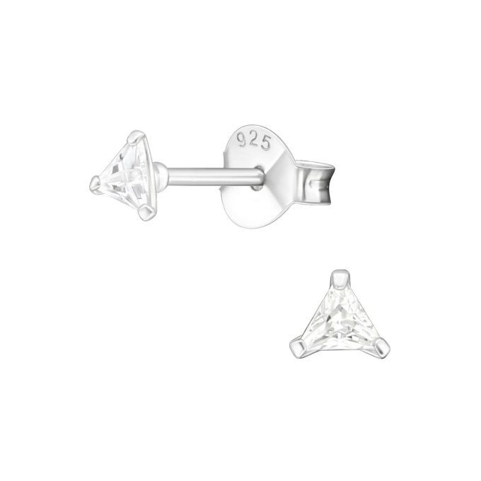 Boucles clous zirco triangle 3mm 