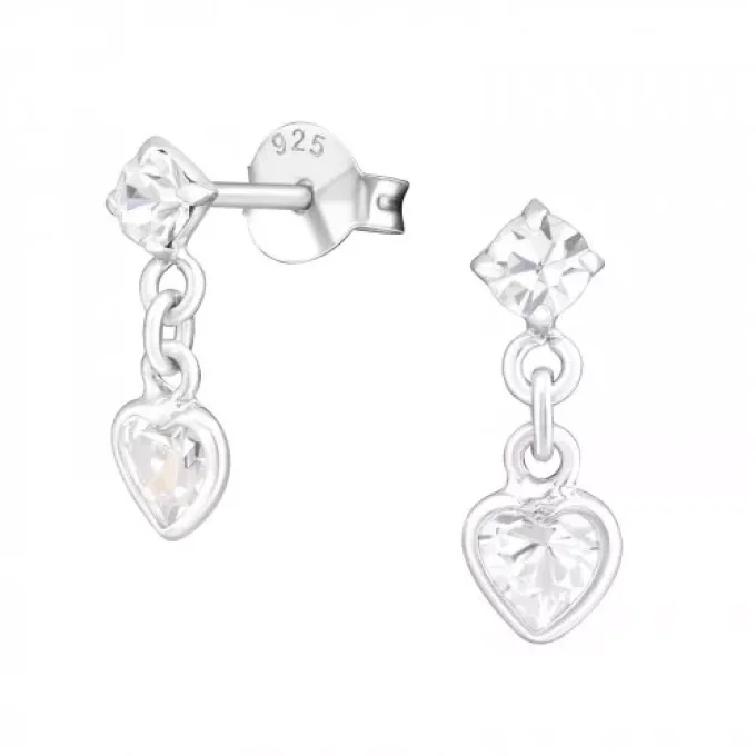 boucles coeur zirconium