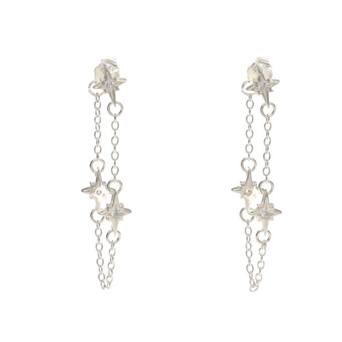 BOUCLES D'OREILLES ETOILE CHAINE OR