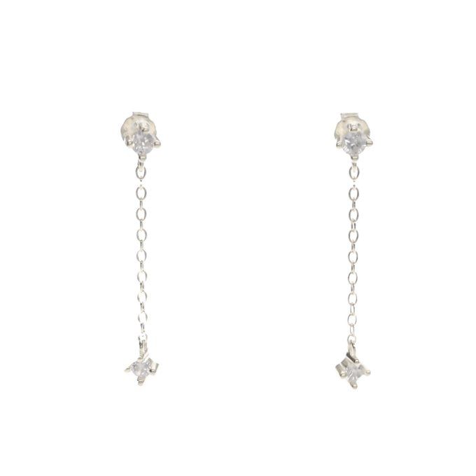 BOUCLES D'OREILLES PENDANTE 2 ZIRCONIUMS
