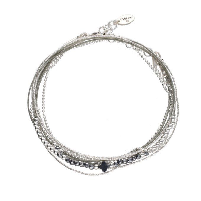 BRACELET MARGAUX TREFLE - CAMEL