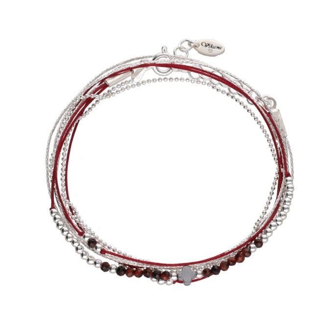BRACELET MARGAUX TREFLE - BORDEAUX