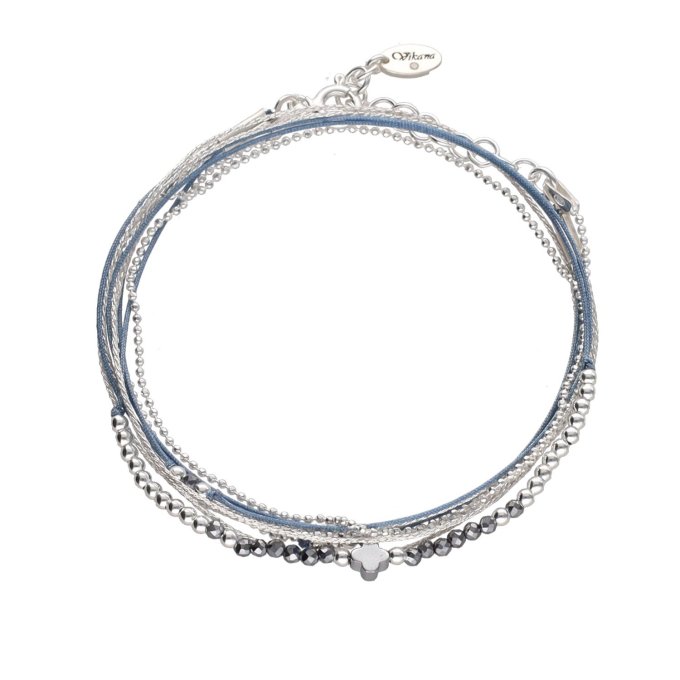 BRACELET MARGAUX TREFLE - BLEU CIEL