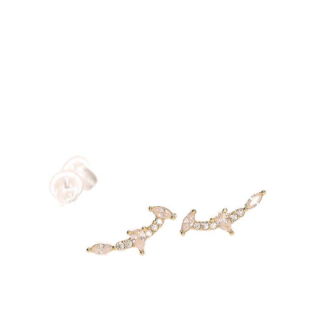 BOUCLES D'OREILLES FEUILLE BRILLANT OR