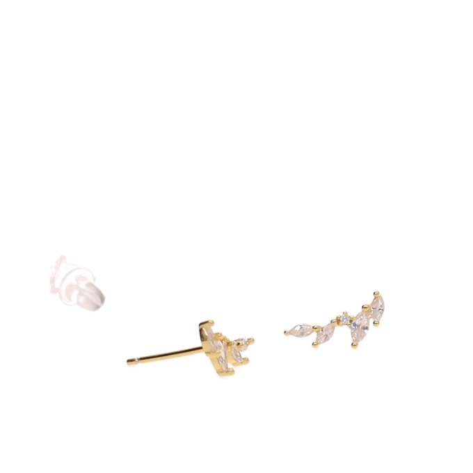 BOUCLES D'OREILLES FEUILLE BRILLANT OR