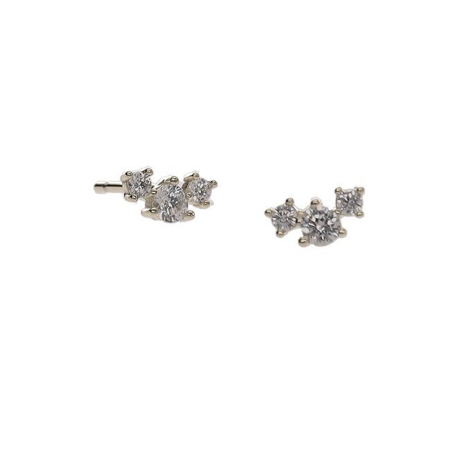 BOUCLES D'OREILLES 3 STRASS OR
