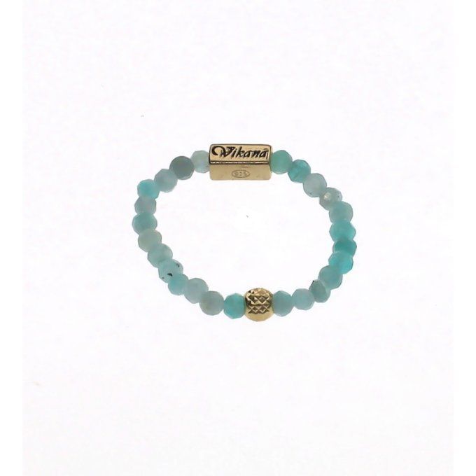 BAGUE LA PLAGE AMAZONITE DORE 