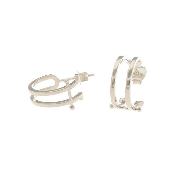 BOUCLES D’OREILLES MINI CRÉOLES 2 RANGS DORÉ 