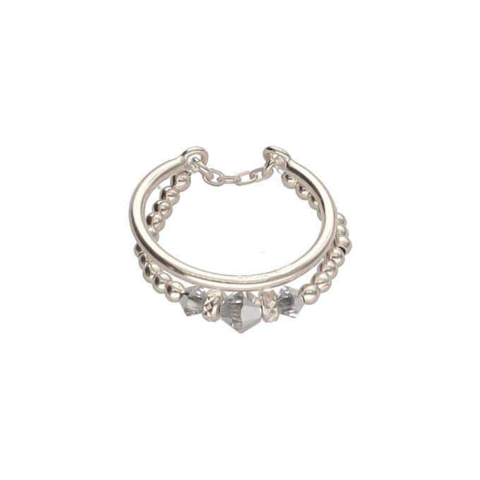 BAGUE REINE JEANNE OR GRIS CLAIR