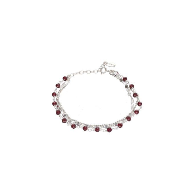 BRACELET HILONA TRIPLE GRENAT