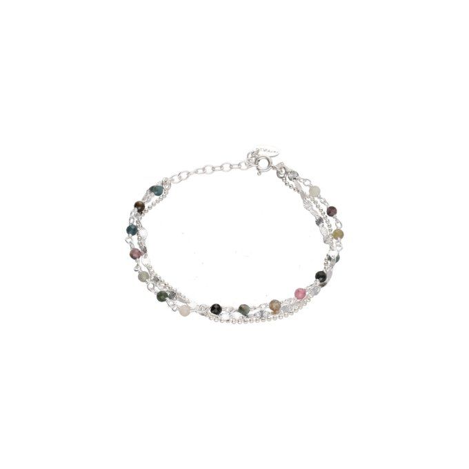BRACELET HILONA TRIPLE TOURMALINE ROSE
