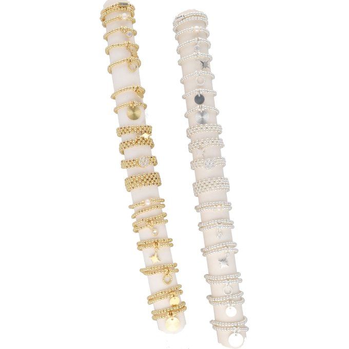 PACK BAGUES ARGENT OU DORE NEUTRE