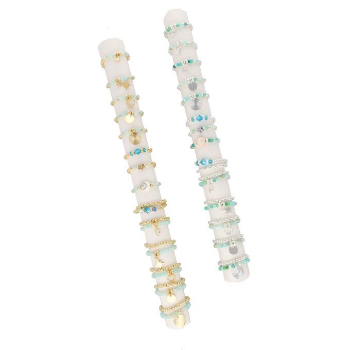 PACK BAGUES BLEU ARGENT OU DORE 