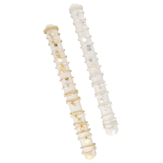 PACK BAGUES NACRE ARGENT OU DORE 