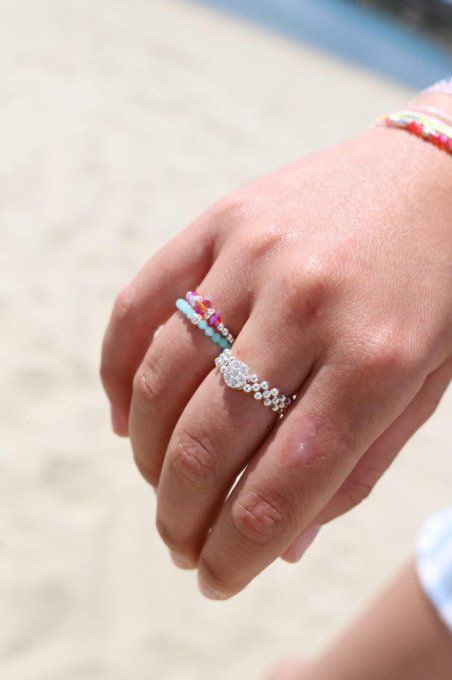 BAGUE PLAGE AMAZONITE 