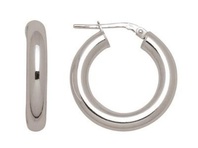 BOUCLES D'OREILLES CREOLES TUBE ROND 4MM / 15MM