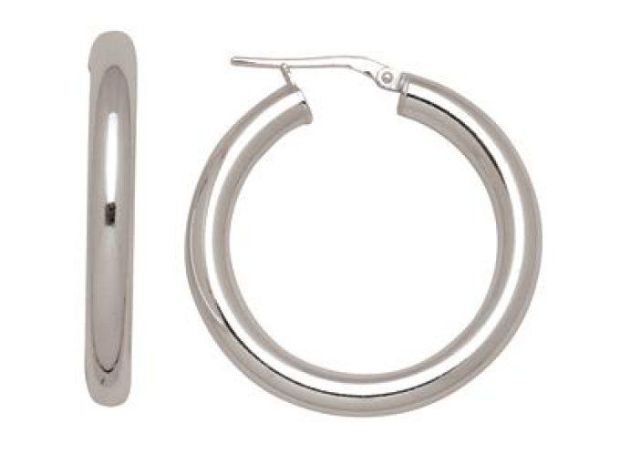 BOUCLES D'OREILLES CREOLES TUBE ROND 4MM / 25MM