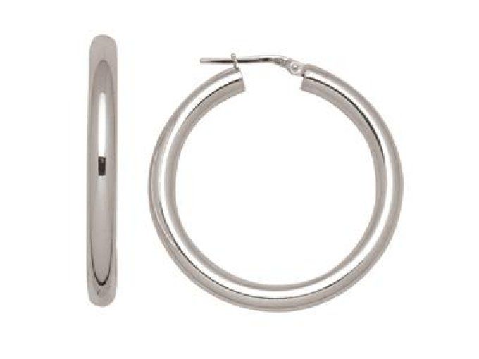 BOUCLES D'OREILLES CREOLES TUBE ROND 4MM / 30MM 