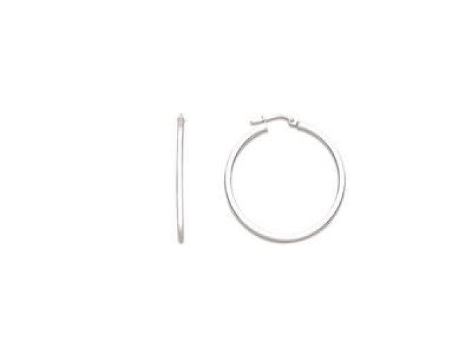 BOUCLES D'OREILLES CREOLES TUBE CARRE 2MM / 30MM  